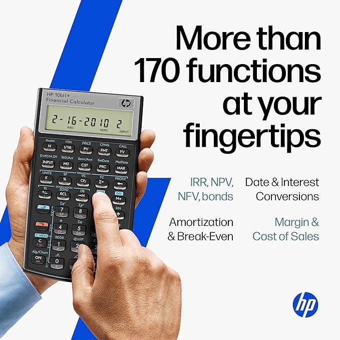 HP 10bII+ Financial Calculator for College and High School, SAT AP PSAT (HP 10bII+ 2026)