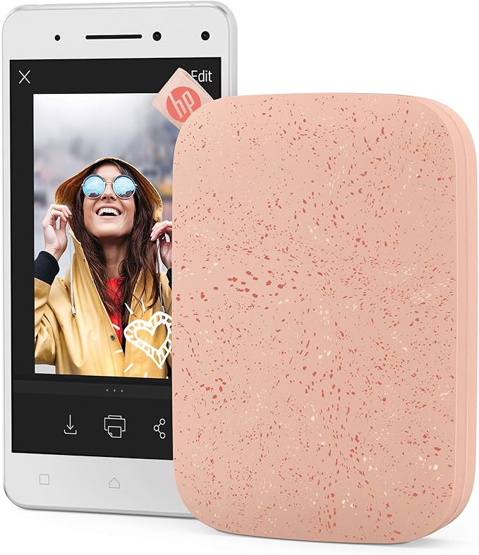 HP Sprocket 2x3 Instant Smartphone Photo Printer 75 Sheets Bundle - Bluetooth Portable Color Wireless Mobile Printer (Pink) Zink Sticky-Back Photos