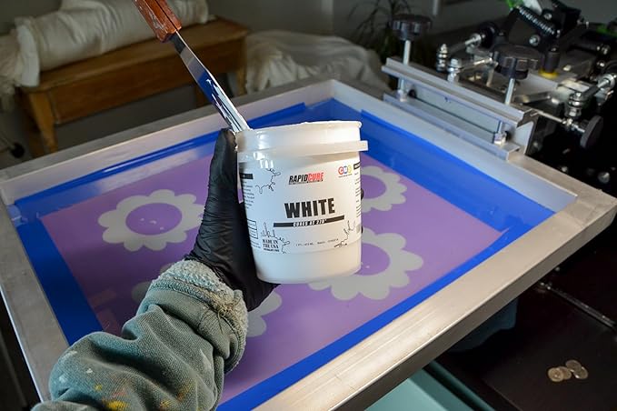 Rapid Cure® Screen Printing Ink White (8oz.) - Plastisol Ink for Screen Printing, Fast Curing Fabric Paint - Screen Print Direct®, USA Made