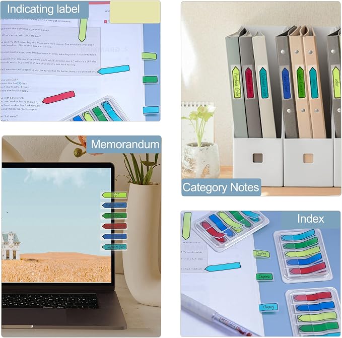 Golcellia 3 X 300 Tablets, Transparent Sticky Notes, Page Markers, Book Tabs, Sticky Note Tabs, Sticky Tabs, Page Tabs, Label Stickers, Arrow Flags, Pop-up Page Flags