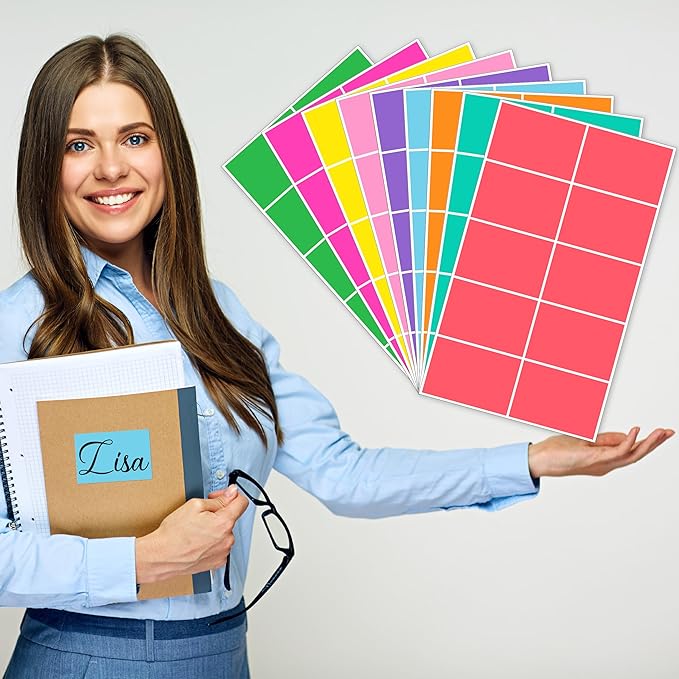 420 Pack Colored Labels Stickers, 3 x 2 inches, 14 Colors, Large Adhesive Home Moving Stickers for Packing Box