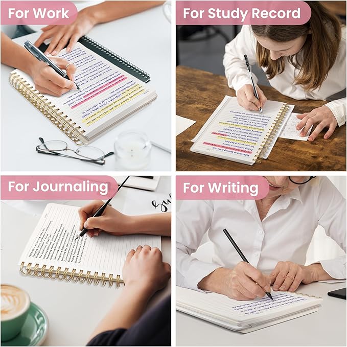 Spiral Notebook for Work Thick Hardcover Lined Journal for Note Taking | Floral 300 Pages (7.1"x10") B5 College Ruled Journal for Women & Writing, Fit for Office Home School Supplies