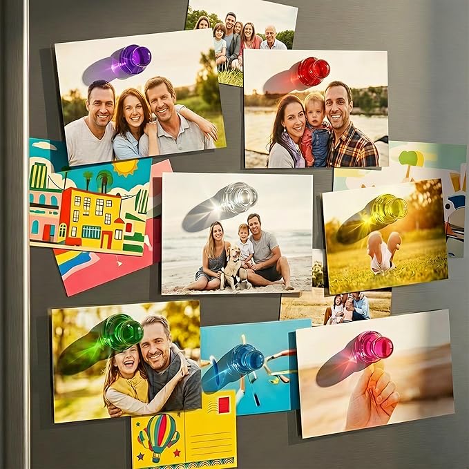 MAX Push Pin Magnets - Tiergrade 16 Pack 7 Assorted Color Strong Magnets,Use at Kitchen Home Office and School Classroom, for Refrigerator Dry Erase Board and Whiteboard.
