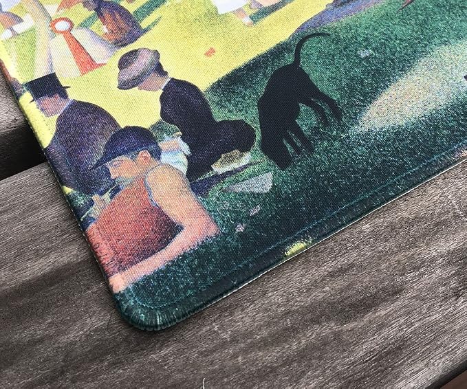 dealzEpic - Art Mousepad - Natural Rubber Mouse Pad with Famous Painting of A Sunday Afternoon on the Island of La Grande Jatte by Georges Seurat - Stitched Edges - 9.5x7.9 inches