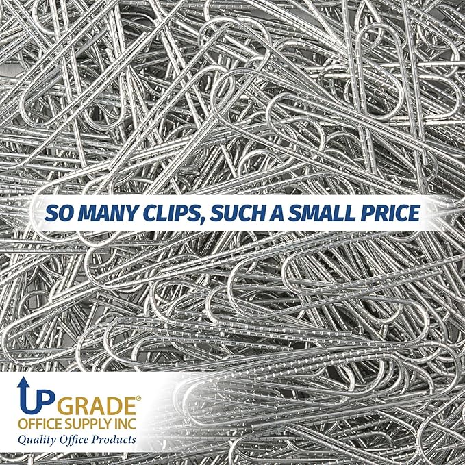 Upgrade Office Supply Jumbo Paper Clips, Non Skid, 1.9 Inch, 300 Count (3 Boxes of 100), Silver, Made in USA