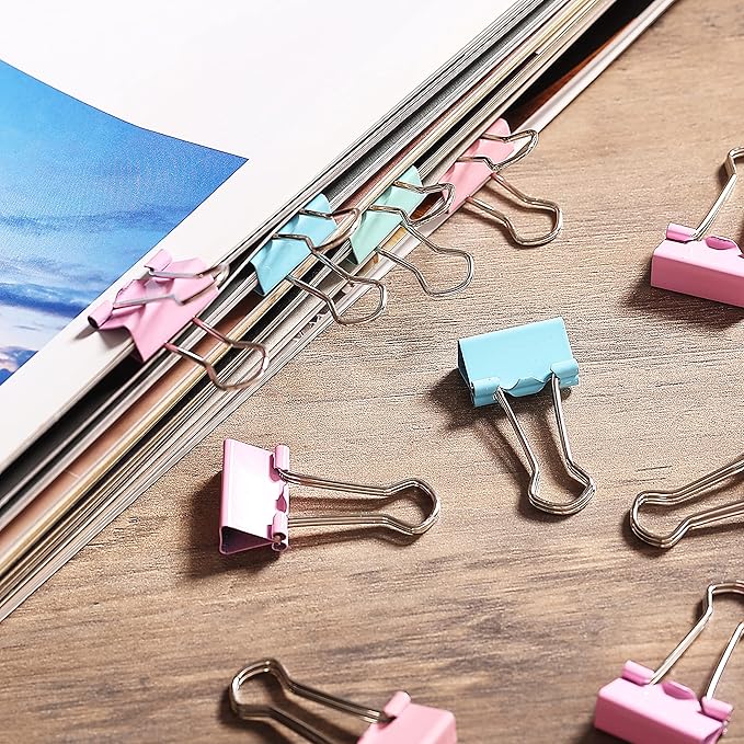 Mr. Pen- Small Binder Clips, 50 pcs, 0.75", Small Size | Pastel Color Metal Binder Paper Clips, Paper Clamps for Office Supplies, Home, School, Business, Document Organizing