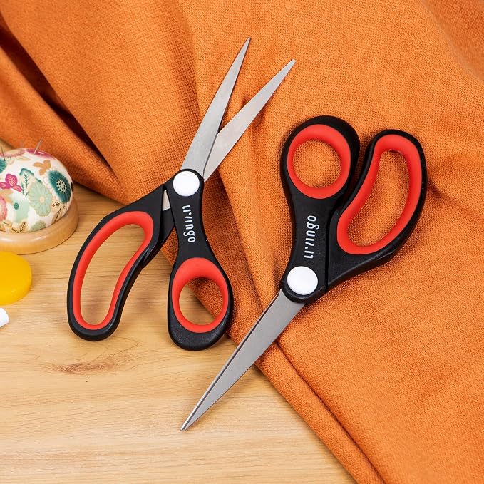 LIVINGO 4-Pack Multipurpose Shears, Heavy Duty Scissors for Home & Office | Kitchen Cooking Sewing Fabric Cutting Poultry Food Paper Craft Office Household School Multi Pack Utility Shears
