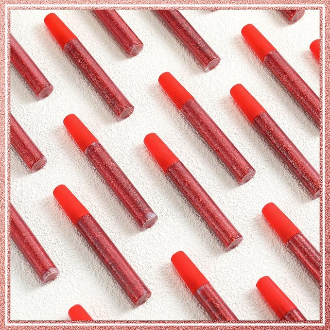 Cholemy 60 Pcs Glitter Glue Pens Glitter Glue Stick Set for Crafts Washable Markers Painting Pens for DIY Arts Projects Scrapbooking Holiday Greeting Card Decorating Supplies(Red) | Washable Glitter Markers for Scrapbooking Cards, Painting Pens for DIY...