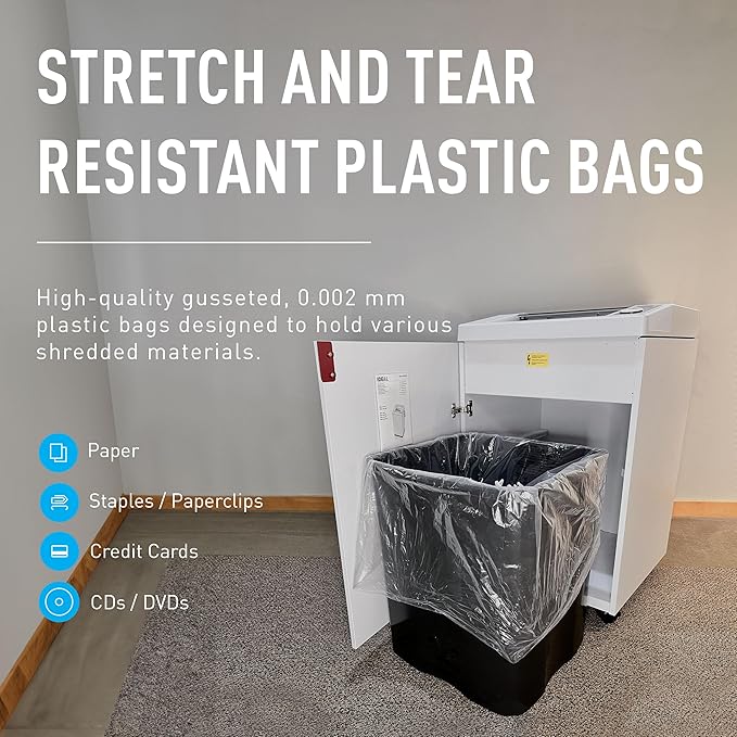 IDEAL AC0901H Shredder Bags – 40” x 48”, Case of 80, Gusseted, 56-Gallon Capacity, Heavy-Duty Shredder Bags for IDEAL Shredder Models 3105, 3804, 4001, 4002, 4003 and 4005.