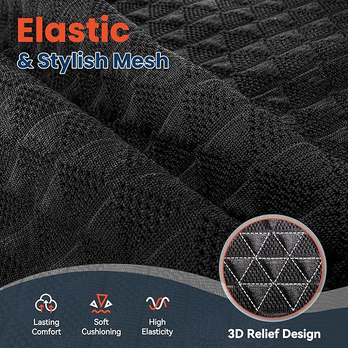 Ergonomic Office Chair, High Back Home Desk Chair with Flip-Up Arms, 3D Headrest, Thick Sponge Seat &90-120° Recline, Big and Tall Mesh Executive Chairs for Man Woman, Black Woodgrain