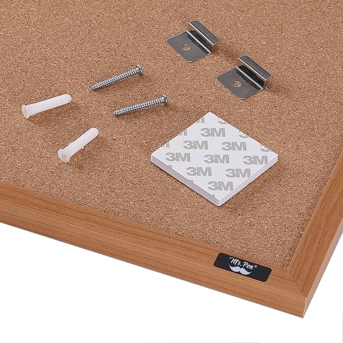 Mr. Pen- Cork Board, 18"x24", Bulletin Board, Board, Pinboard | Cork Bulletin Board, Cork Board for Wall, Notice Board, Bulletin Boards for Walls, Framed Cork Board, Push Pin Board