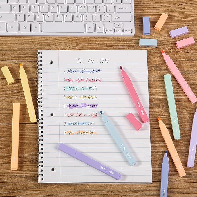 Mr. Pen- Aesthetic Highlighters No Bleed, 10 Pack, Assorted Colors | Chisel Tip, Cute Highlighters Assorted Colors for Journaling, Highlighting, Underlining, Fast Dry, Back to School Supplies