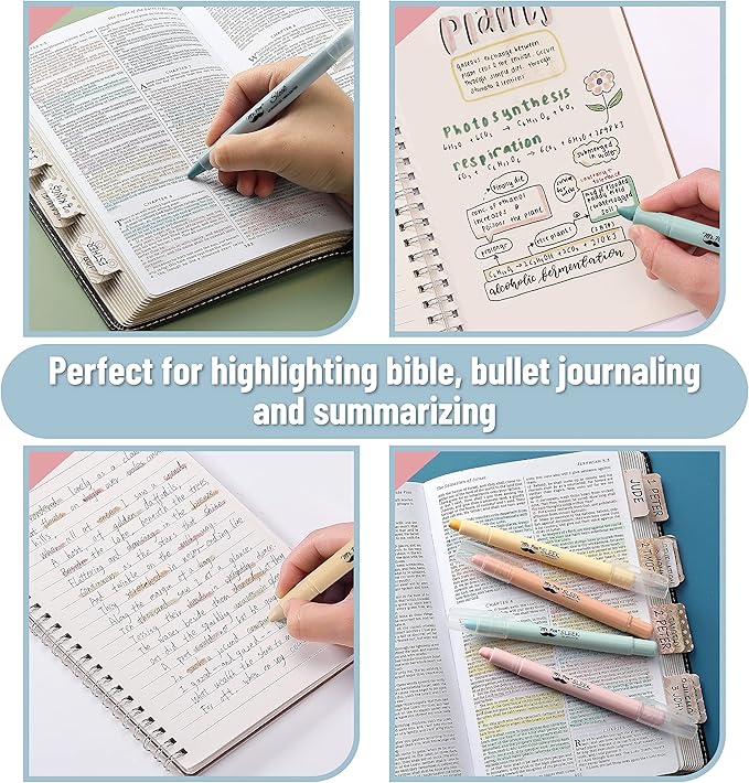 Mr. Pen- No Bleed Gel Highlighters, Morandi Colors, 8 Pack | Bible Highlighters and Pens No Bleed, Bible Markers for Study, Journaling, School Supplies and Accessories