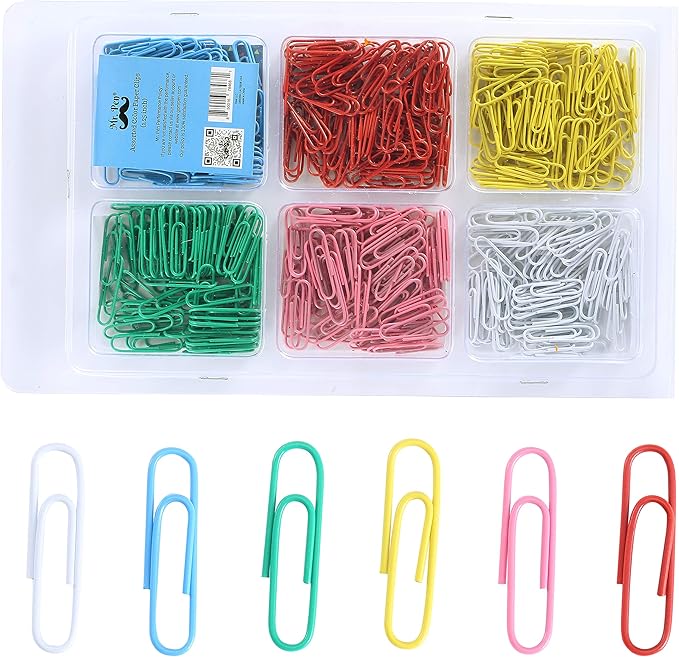 Mr. Pen- 1.3 Inch Paper Clips, 450 Pack - Small, Cute, Colored, Mini, Colorful