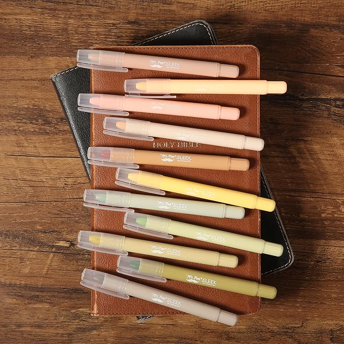 Mr. Pen- Gel Highlighter, 12 Pack, Vintage Colors | Bible Highlighters No Bleed, No Bleed Highlighters