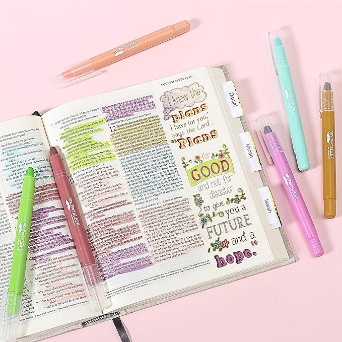 Mr. Pen- Gel Highlighters, 8 Pack, Assorted Colors, No Bleed Bible Markers