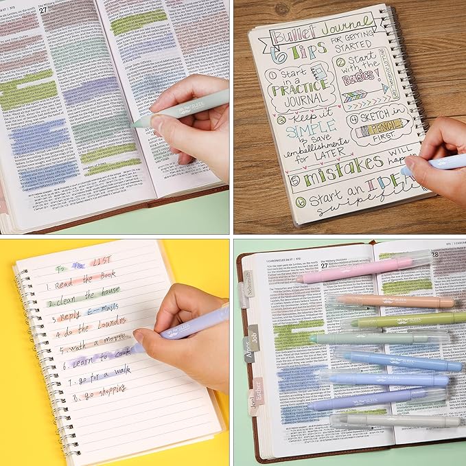 Mr. Pen- No Bleed Gel Highlighters, Assorted Colors, 8 Pack | Bible Highlighters and Pens No Bleed, Bible Markers for Study, Journaling, School Supplies and Accessories