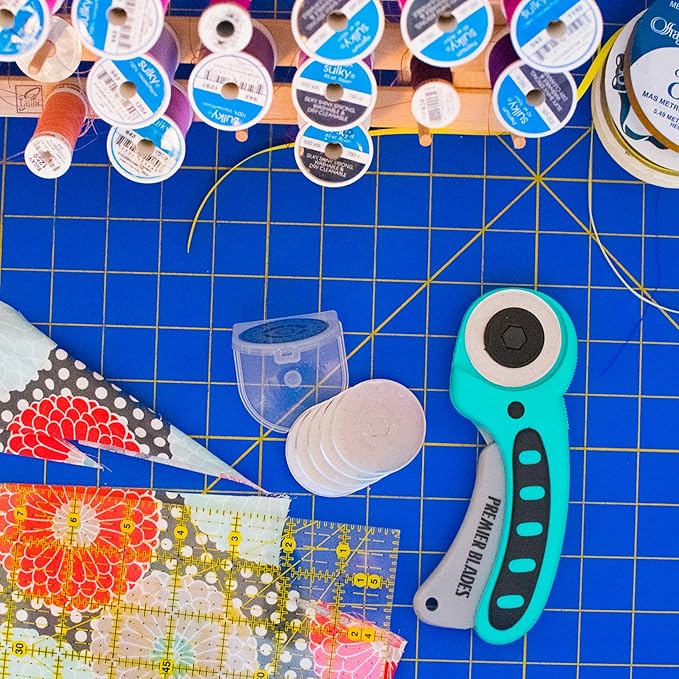 45mm Rotary Cutter Blades - (15 Pack) Fits Fiskars, Olfa, Martelli Blades and More - Studio Fabric Cutter Wheel for Fabric & Paper