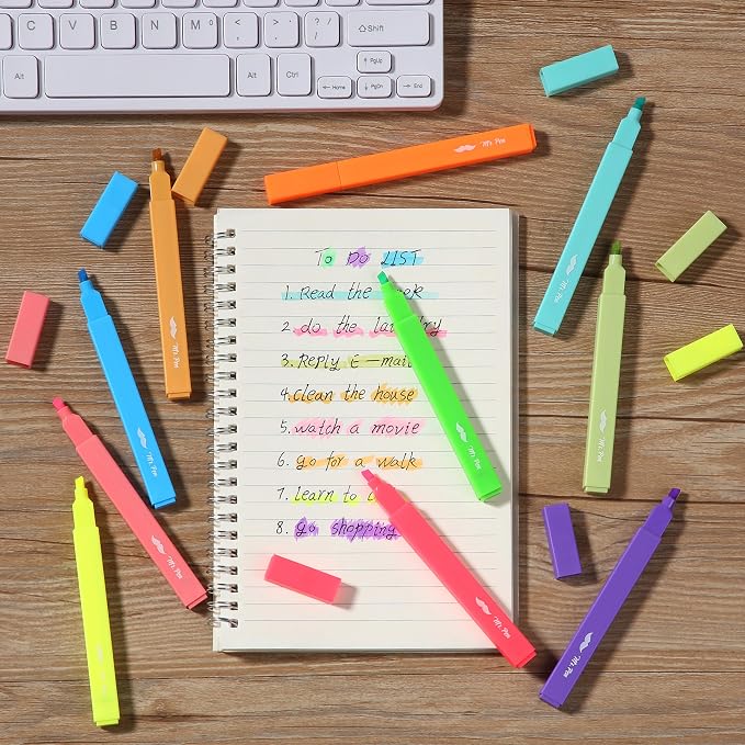 Mr. Pen- Aesthetic Highlighters No Bleed, 10 Pack, Assorted Colors | Chisel Tip, Cute Highlighters Assorted Colors for Journaling, Highlighting, Underlining, Fast Dry, Back to School Supplies