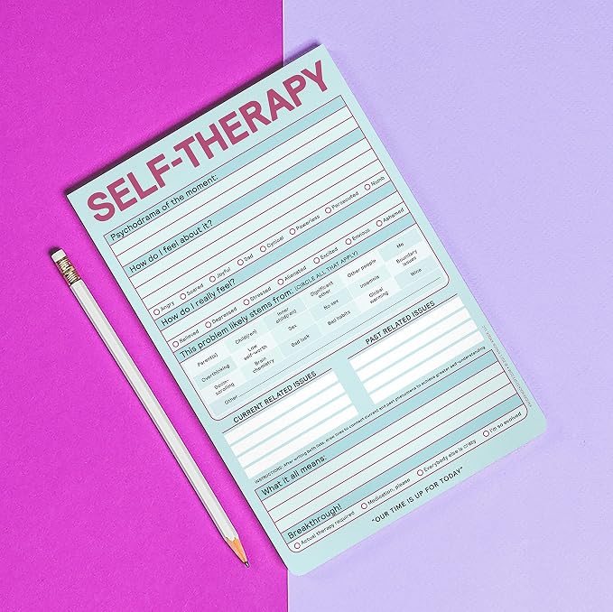 Knock Knock Self-Therapy Pad, Checklist Note Pad for Step-by-Step Stress Relief (Pastel Version), 6 x 9-inches