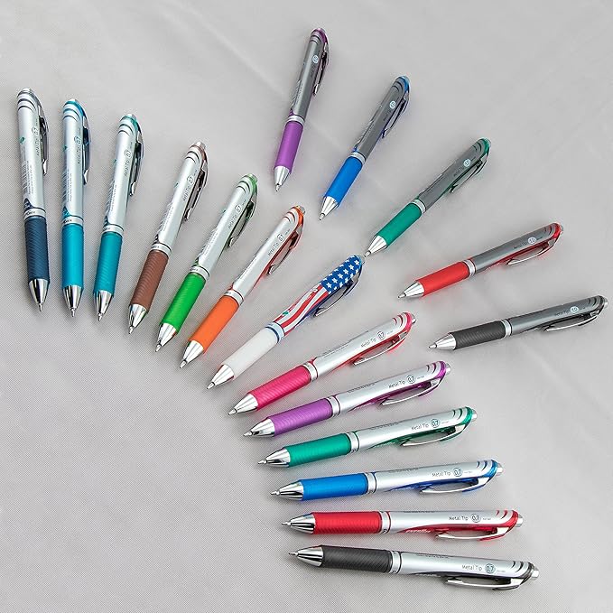 Pentel EnerGel RTX Retractable Liquid Gel Pen, (1.0mm), Bold Line, Metal Tip, Green Ink, Pack of 2 (BL80BP2D)