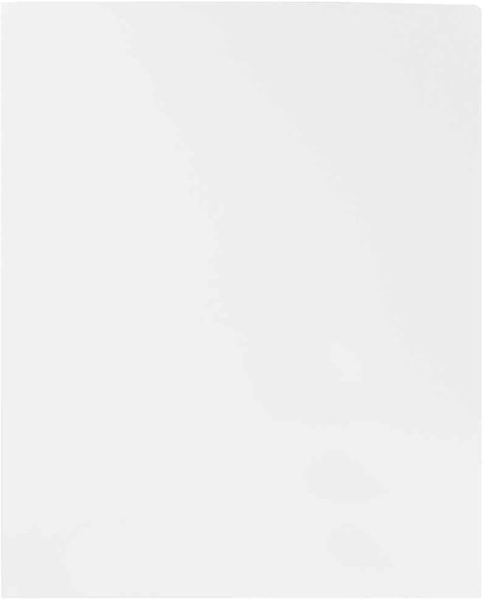 JAM PAPER Heavy Duty Plastic 2 Pocket Extra Tough School Folders - White - 24/Pack