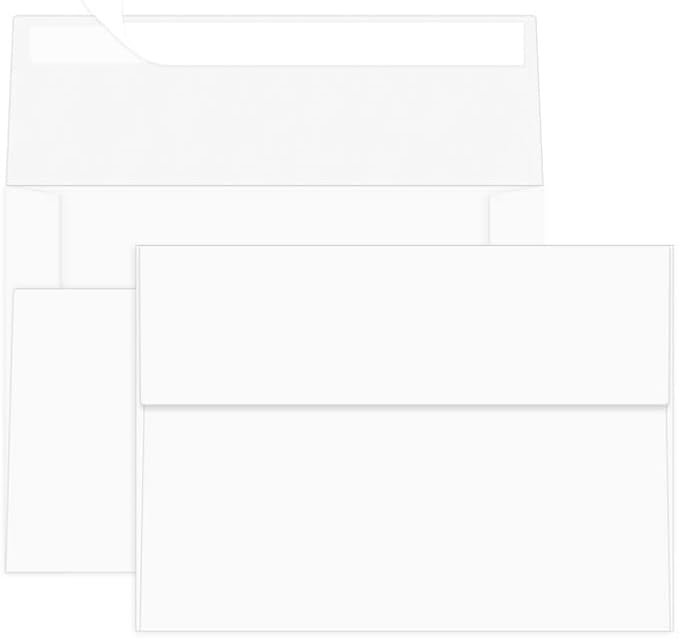 4x6 White Envelopes For Invitation, A6 envelope 4.75 x 6.5 inch, 4X6 Envelopes for A6 cards,Self Seal envelopes for weddings, greeting cards,baby shower,photos,birthday (50, White, A6)