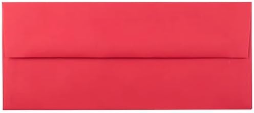 LUXPaper #10 Business Envelopes | 4 1/8" x 9 1/2" | Holiday Red | 60lb. Text | 250 Qty