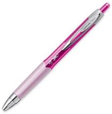 uniball™ 207 Pink Ribbon Gel Pens, Medium Point (0.7mm), Black, 12 Pack | Supports City of Hope, fraud-resistant uni Super Ink, water & fade-resistant, textured rubber grip