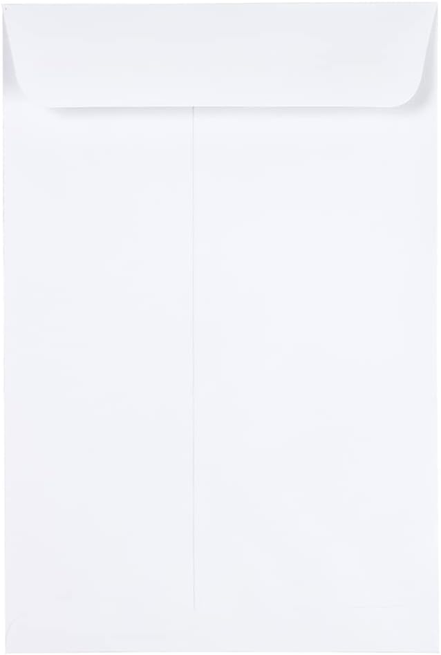 JAM PAPER 6 x 9 Open End Catalog Colored Envelopes with Peel & Seal Closure - White - 50/Pack