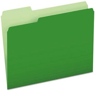 Pendaflex Two-Tone Color File Folders, Letter Size, 1/3 Cut, Bright Green, 100 Per box (152 1/3 BGR)