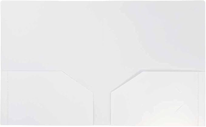 JAM PAPER Heavy Duty Plastic 2 Pocket Extra Tough School Folders - White - 6/Pack