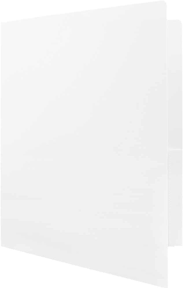 JAM PAPER Heavy Duty Plastic 2 Pocket Extra Tough School Folders - White - 12/Pack