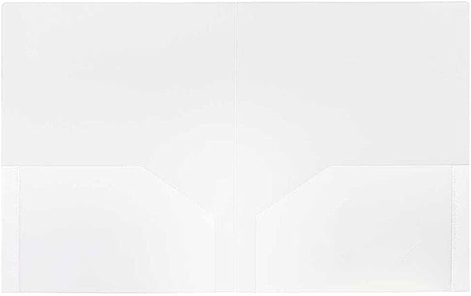 JAM PAPER Heavy Duty Plastic 2 Pocket Extra Tough School Folders - Clear - 24/Pack
