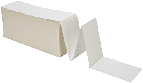 MFLABEL 4x6 Direct Thermal Labels (8000 Labels) 4" x 6" Perforated Shipping Labels Compatible with Zebra Printers Fanfold Thermal Label Stickers for Shipping Packages - 4 Stacks White Labels