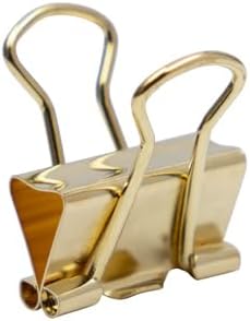 JAM PAPER Colorful Binder Clips - Extra Small - 3/5 Inch (15 mm) - Gold Binderclips - 30/Pack