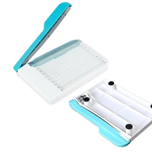 Portable Guillotine Paper Cutter - Small Mini 6-Inch Cut | Non-slip sliding trimmer, cuts photos, craft paper and cards for office & DIY craft