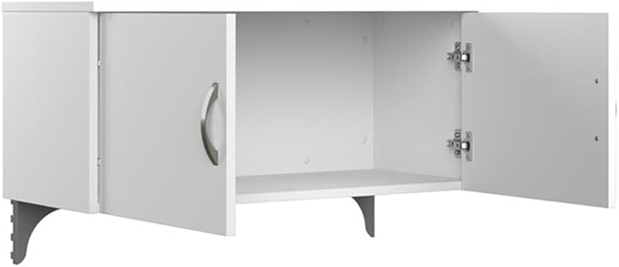 Bush Business Furniture Office in an Hour 65W L Shaped Cubicle Desk with Storage, Drawers, and Organizers in Pure White