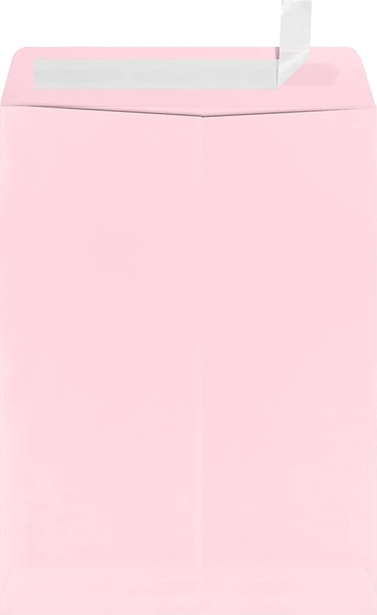 LUXPaper 9 x 12 Open End Envelopes | Peel & Press | Candy Pink | 80lb. Text | 50 Qty