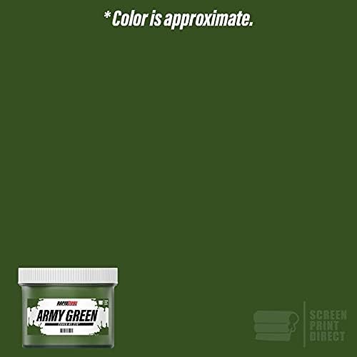 Rapid Cure® Screen Printing Ink Army Green (8oz.) - Plastisol Ink for Screen Printing, Fast Curing Fabric Paint - Screen Print Direct®, USA Made