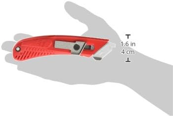 Pacific Handy Cutter S4SL (New E21204-2) Self-Retracting Safety Cutter Fixed Metal Guard for Damage Protection, Retractable Utility Knife with Bladeless Tape Splitter, for Warehouse & In-Store Cutting