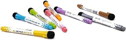 YES4QUALITY Dry Erase Markers for Whiteboard w/Eraser Caps (8 Pack), Magnetic White Board Marker Set for Kids, Ultra-Fine Tip, Assorted Colors & Low-Odor, Use for Office, Classroom & Home