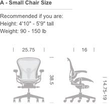 Herman Miller Aeron Ergonomic Chair - Size A, Mineral