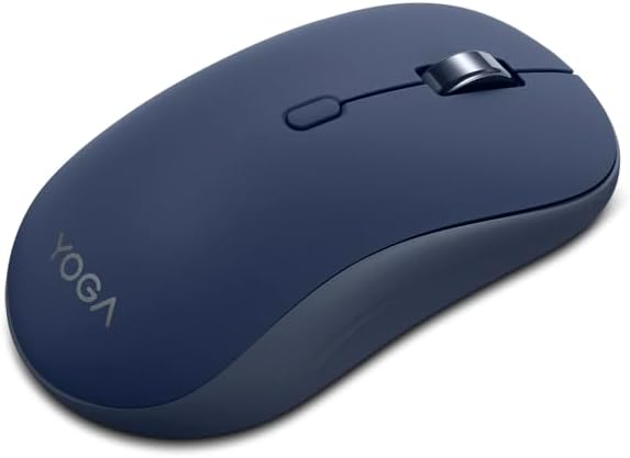 Lenovo Yoga Bluetooth Silent Mouse, 3 Level DPI Adjustment, 36 Month Battery Life, Bluetooth 5.3, 3 Device Paring, Whisper Quiet, Programmable Buttons, Smooth Finish, Cosmic Blue