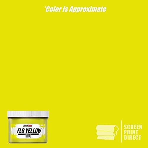 Rapid Cure® Screen Printing Ink Fluorescent Yellow (8oz.) - Plastisol Ink for Screen Printing, Fast Curing Fabric Paint - Screen Print Direct®, USA Made
