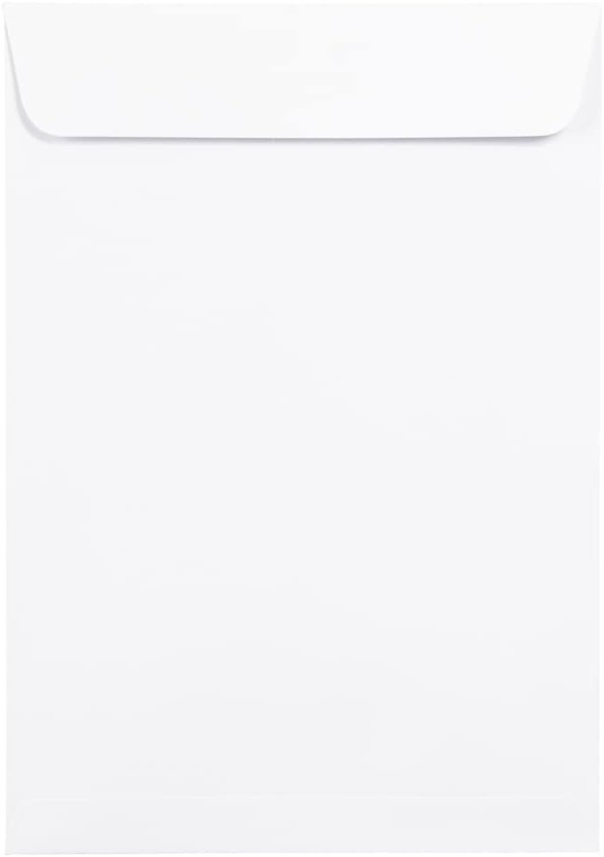 JAM PAPER 7 x 10 Open End Catalog Commercial Envelopes with Peel and Seal Closure - White - 25/Pack