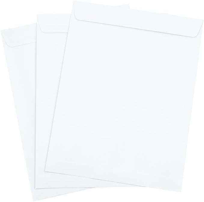 JAM PAPER 10 x 13 Open End Catalog Envelopes with Peel & Seal Closure - White - 25/Pack