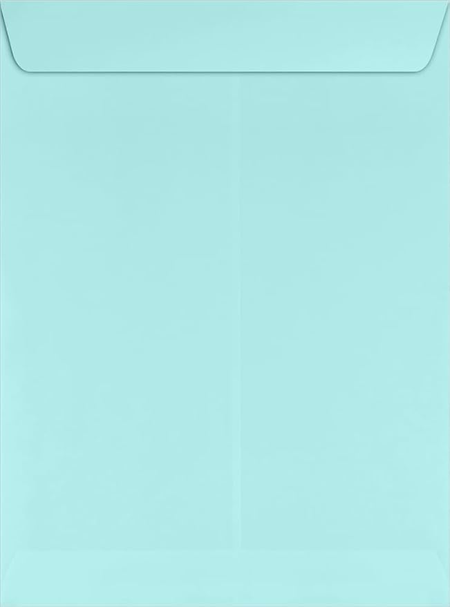 LUXPaper 9 x 12 Open End Envelopes | Peel & Press | Seafoam Blue | 80lb. Text | 500 Qty