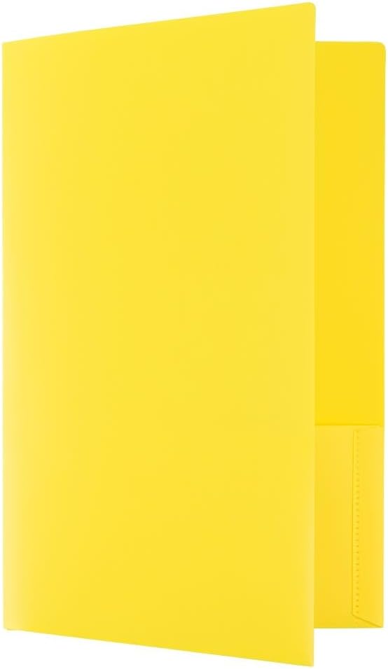 JAM PAPER A4 Heavy Duty Plastic 2 Pocket Presentation Folders - Assorted Fashion Colors - 6/Pack