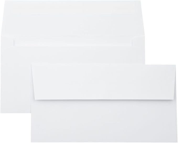 LUXPaper Photo Greeting Invitation Envelopes | 4 3/8" x 8 1/4" | Bright White | 70lb. Text | 50 Qty